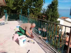 October 17, 2017 - The terrace of Villa Inge, Mošćenička Draga, is almost finished. Now new silicone joints and then we're done!